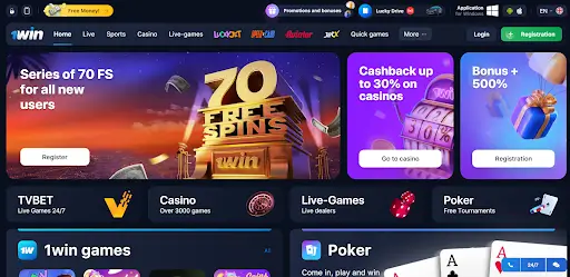 1win application for sports betting and casino games